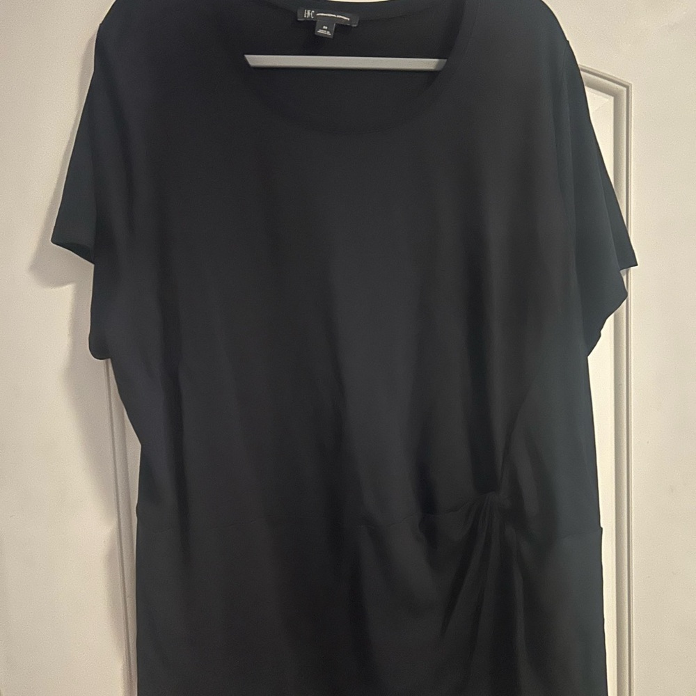 INC International Concepts Black Short Sleeve Top